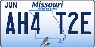 MO license plate AH4T2E