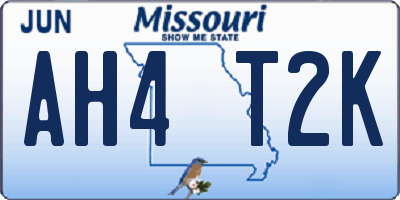 MO license plate AH4T2K