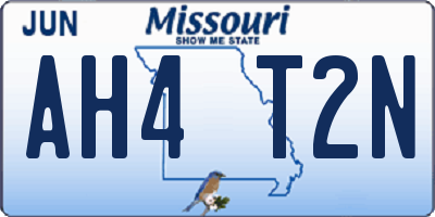 MO license plate AH4T2N