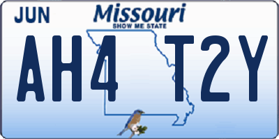 MO license plate AH4T2Y
