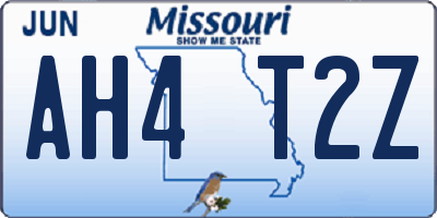 MO license plate AH4T2Z