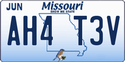 MO license plate AH4T3V