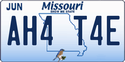 MO license plate AH4T4E