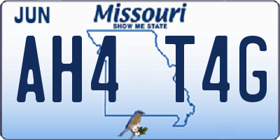 MO license plate AH4T4G