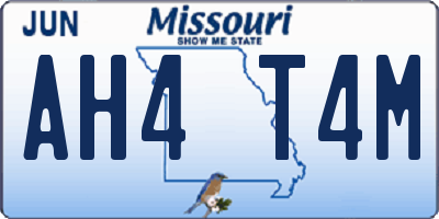 MO license plate AH4T4M