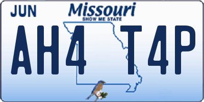 MO license plate AH4T4P