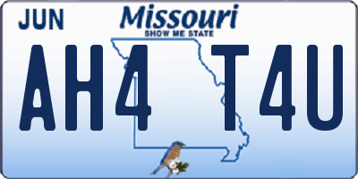 MO license plate AH4T4U