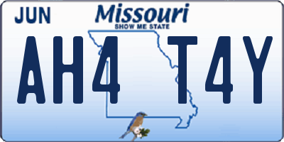 MO license plate AH4T4Y