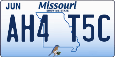 MO license plate AH4T5C