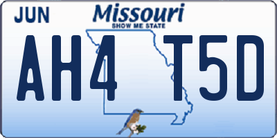 MO license plate AH4T5D