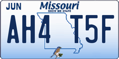 MO license plate AH4T5F