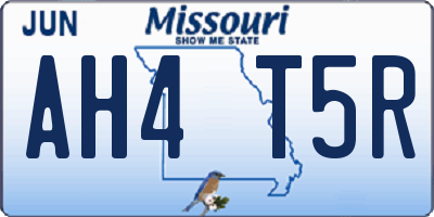MO license plate AH4T5R