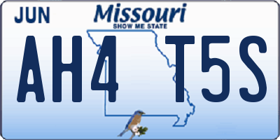MO license plate AH4T5S