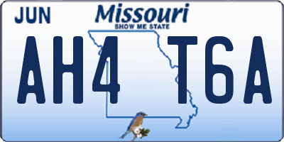 MO license plate AH4T6A