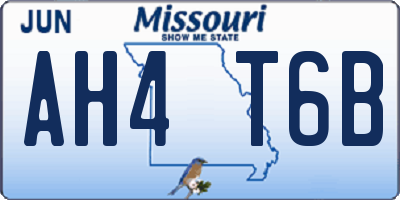 MO license plate AH4T6B