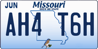 MO license plate AH4T6H