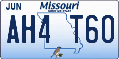 MO license plate AH4T6O