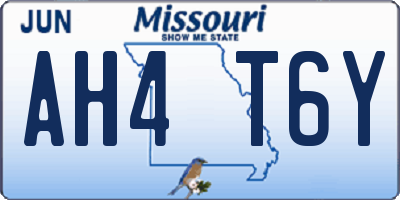 MO license plate AH4T6Y