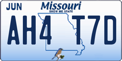 MO license plate AH4T7D