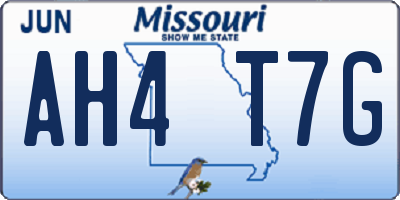 MO license plate AH4T7G