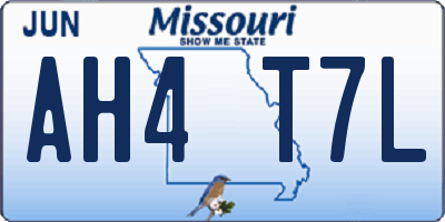 MO license plate AH4T7L