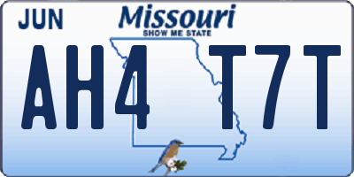 MO license plate AH4T7T