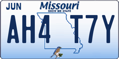 MO license plate AH4T7Y