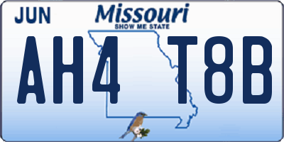 MO license plate AH4T8B