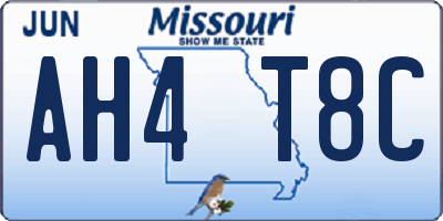 MO license plate AH4T8C