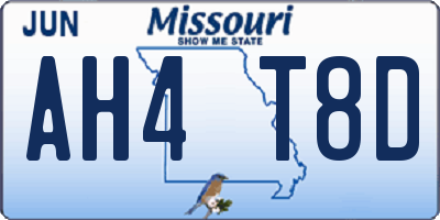 MO license plate AH4T8D