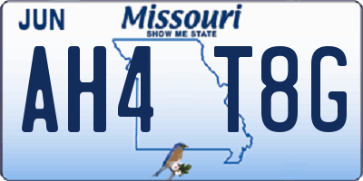 MO license plate AH4T8G
