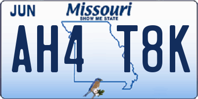 MO license plate AH4T8K