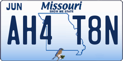 MO license plate AH4T8N