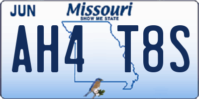MO license plate AH4T8S