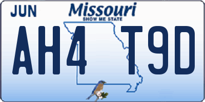 MO license plate AH4T9D