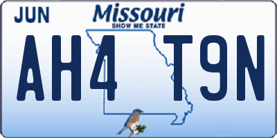 MO license plate AH4T9N