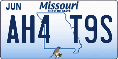 MO license plate AH4T9S
