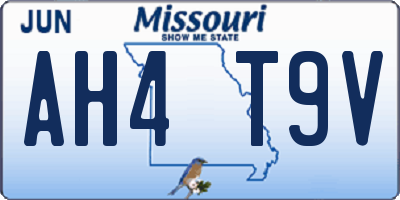 MO license plate AH4T9V