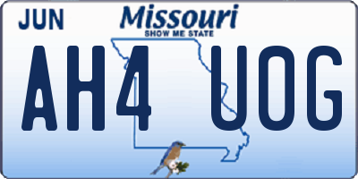 MO license plate AH4U0G