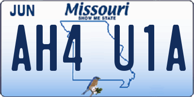 MO license plate AH4U1A