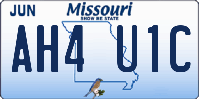 MO license plate AH4U1C