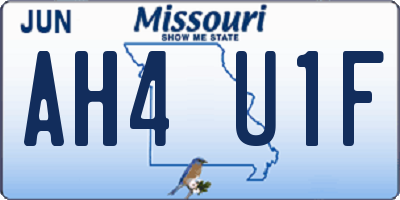 MO license plate AH4U1F