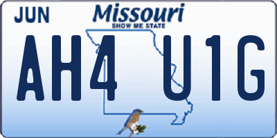 MO license plate AH4U1G