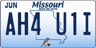 MO license plate AH4U1I