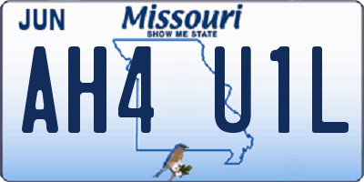 MO license plate AH4U1L
