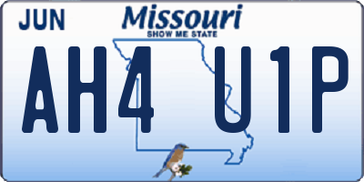 MO license plate AH4U1P