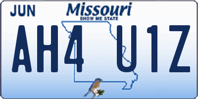 MO license plate AH4U1Z