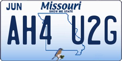 MO license plate AH4U2G