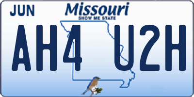 MO license plate AH4U2H