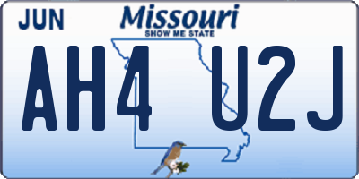 MO license plate AH4U2J